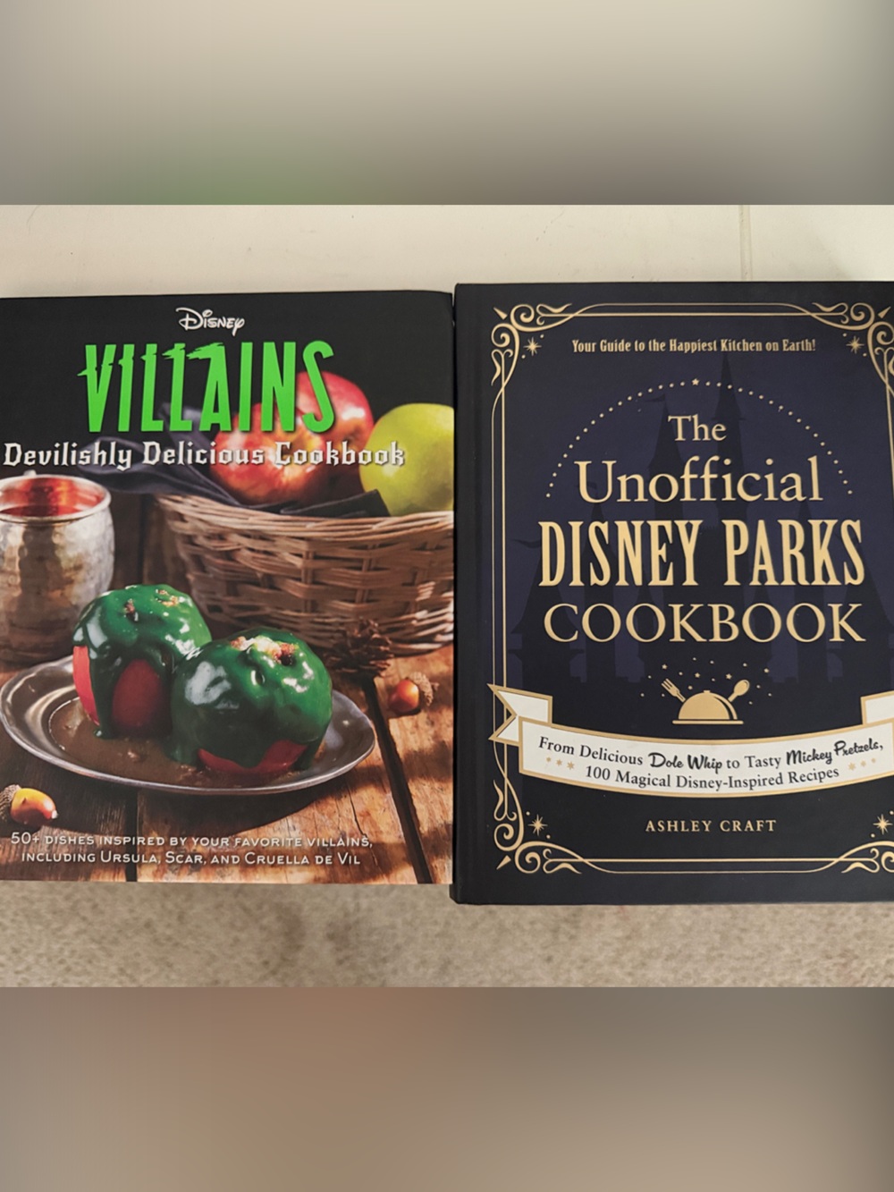 Set of Villians and Disney parks cookbooks